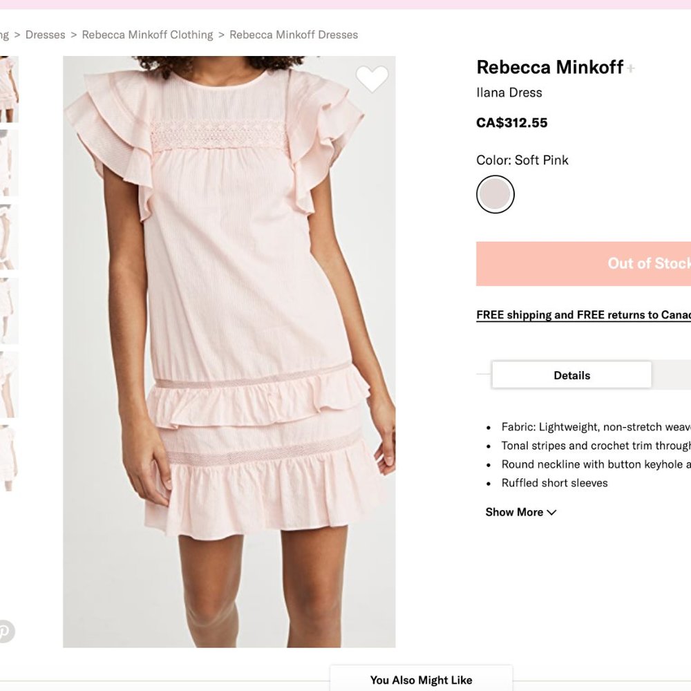 NWTs Rebecca Minkoff Pink Ruffle Dress
